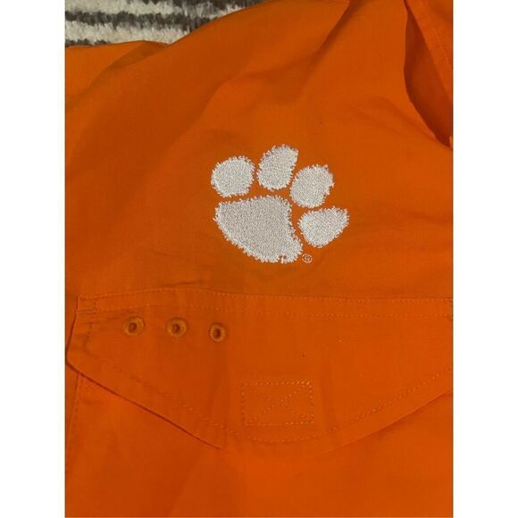 Columbia PFG Men’s Clemson Tigers Fishing Shirt XL Orange Button Down Cotton - Picture 4 of 10